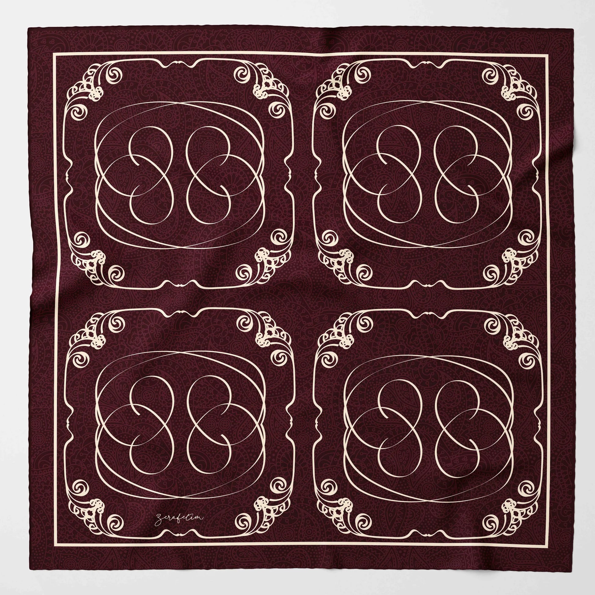 Dantel Desen Twill İpek Eşarp
