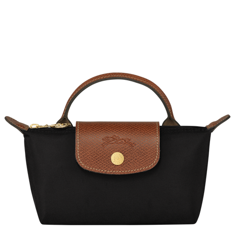 LONGCHAMP LE PLIAGE ORIGINAL POUCH WITH HANDLE BLACK XS