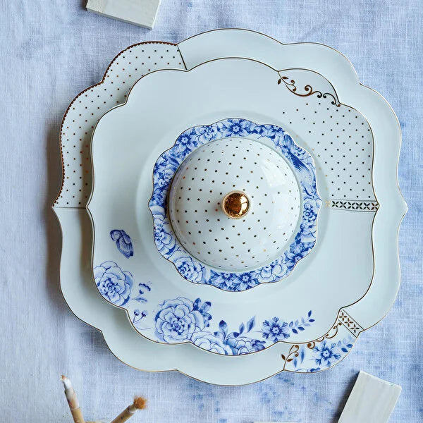 Pip Studio Royal White Mavi Beyaz Porselen Yemek Tabağı 51001133