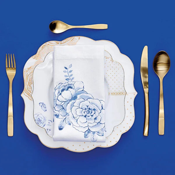 Pip Studio Royal White Mavi Beyaz Porselen Pasta Tabağı 51001135