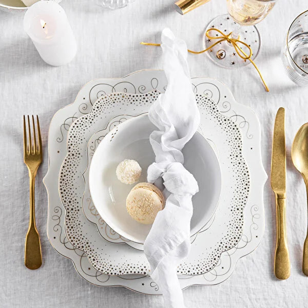 Pip Studio Royal Gold White Beyaz Porselen Pasta Tabağı 51001396 #TİCSBRANDS#