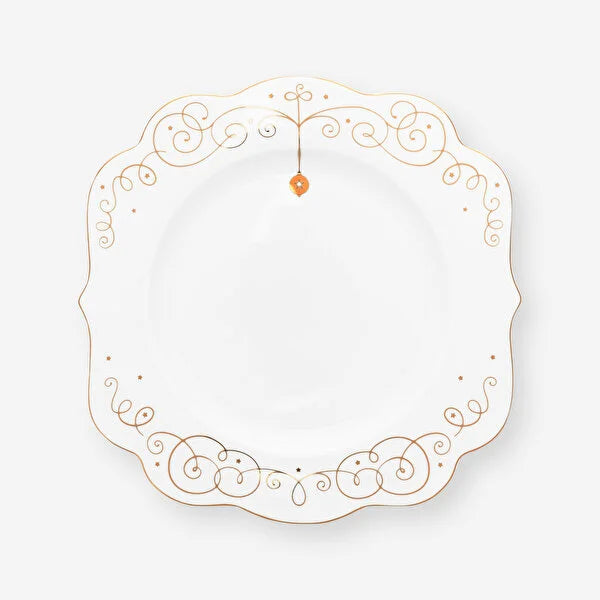 Pip Studio Royal Gold White Beyaz Porselen Yemek Tabağı 51001399