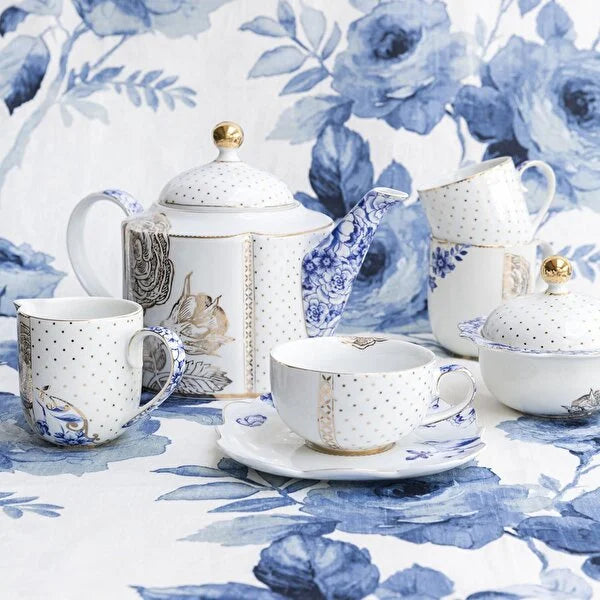 Pip Studio Royal White Mavi Beyaz Porselen Kahve Fincanı 51004036