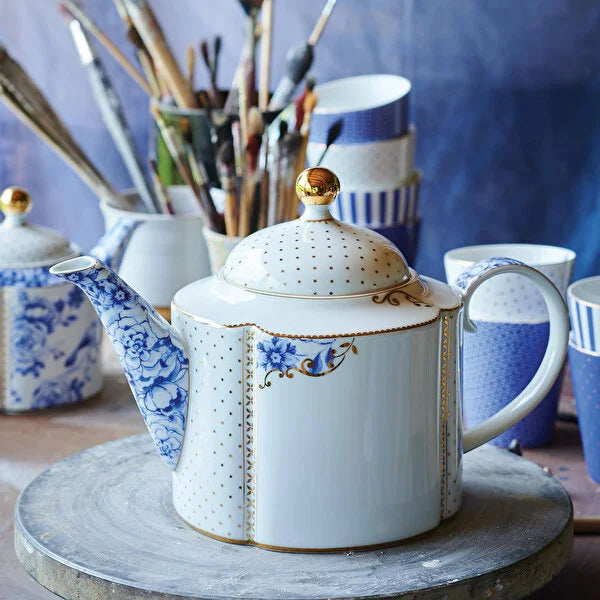 Pip Studio Royal White Mavi Beyaz Porselen Demlik 51005021