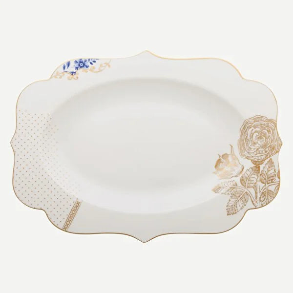 Pip Studio Royal White Mavi Beyaz Porselen Servis Tabağı 51018028