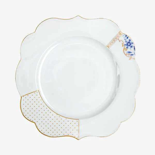 Pip Studio Royal White Mavi Beyaz Porselen Yemek Tabağı 51001133