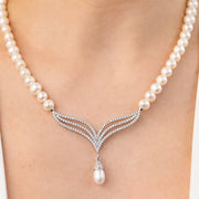 28 Zirkon Detaylı Damla İnci Kolye mzkcb0-gy.myshopify.com