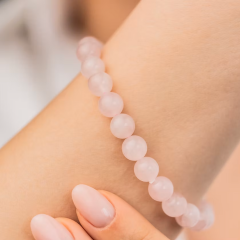 Pembe Kuvars Doğaltaş Bileklik