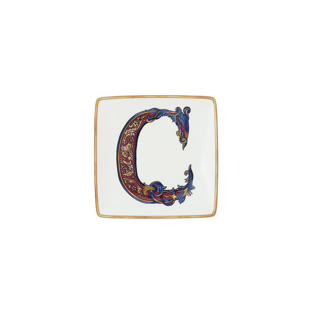 Alphabet C Harfli Porselen Dekoratif Tabak 12 cm