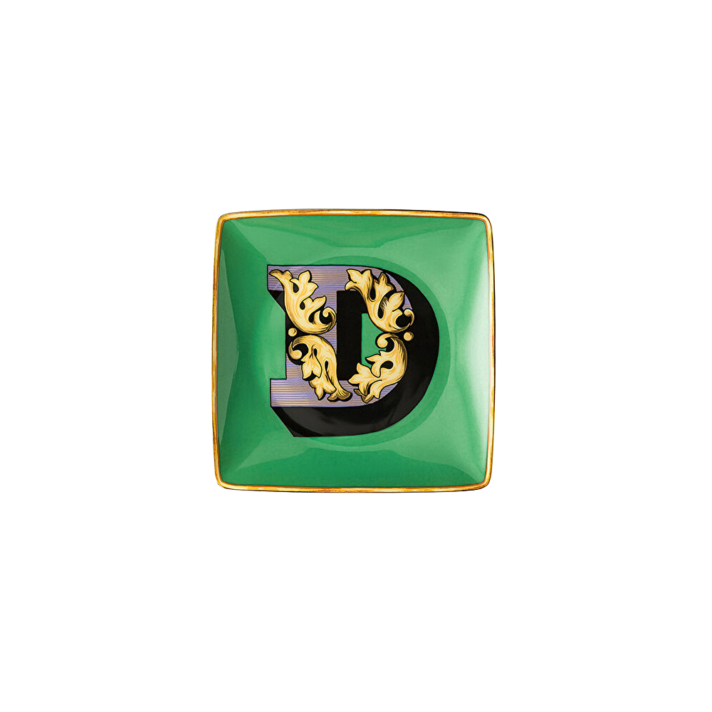 Alphabet D Harfli Porselen Dekoratif Tabak 12 cm