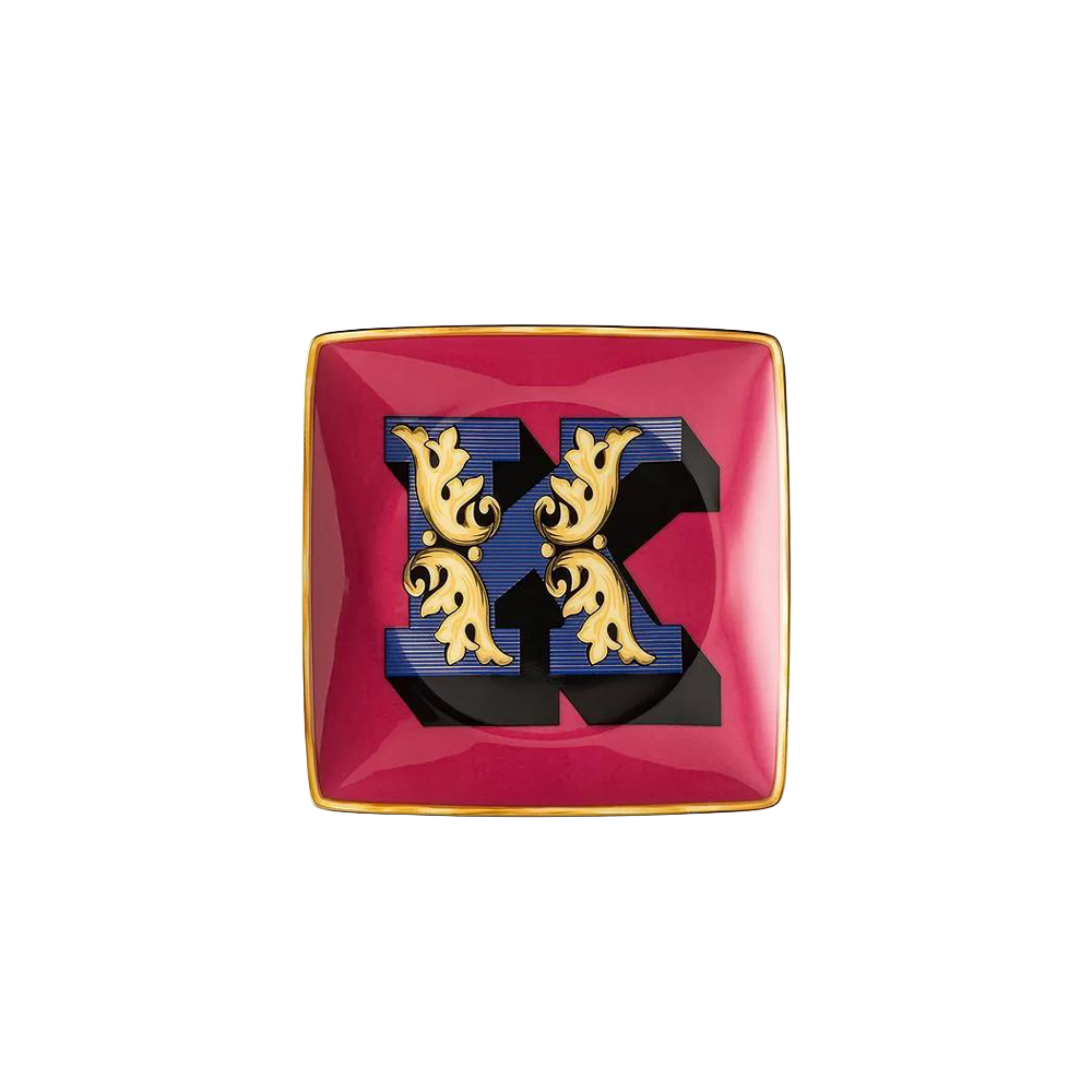 Alphabet K Harfli Porselen Dekoratif Tabak 12 cm