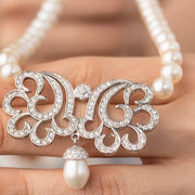 18-1 Damla Montürlü Gümüş İnci Kolye mzkcb0-gy.myshopify.com