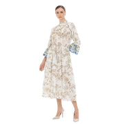 KİWE Dik Yakalı Desenli Midi Bej Elbise mzkcb0-gy.myshopify.com KİWE Dik Yakalı Desenli Midi Bej Elbise #TİCSBRANDS#