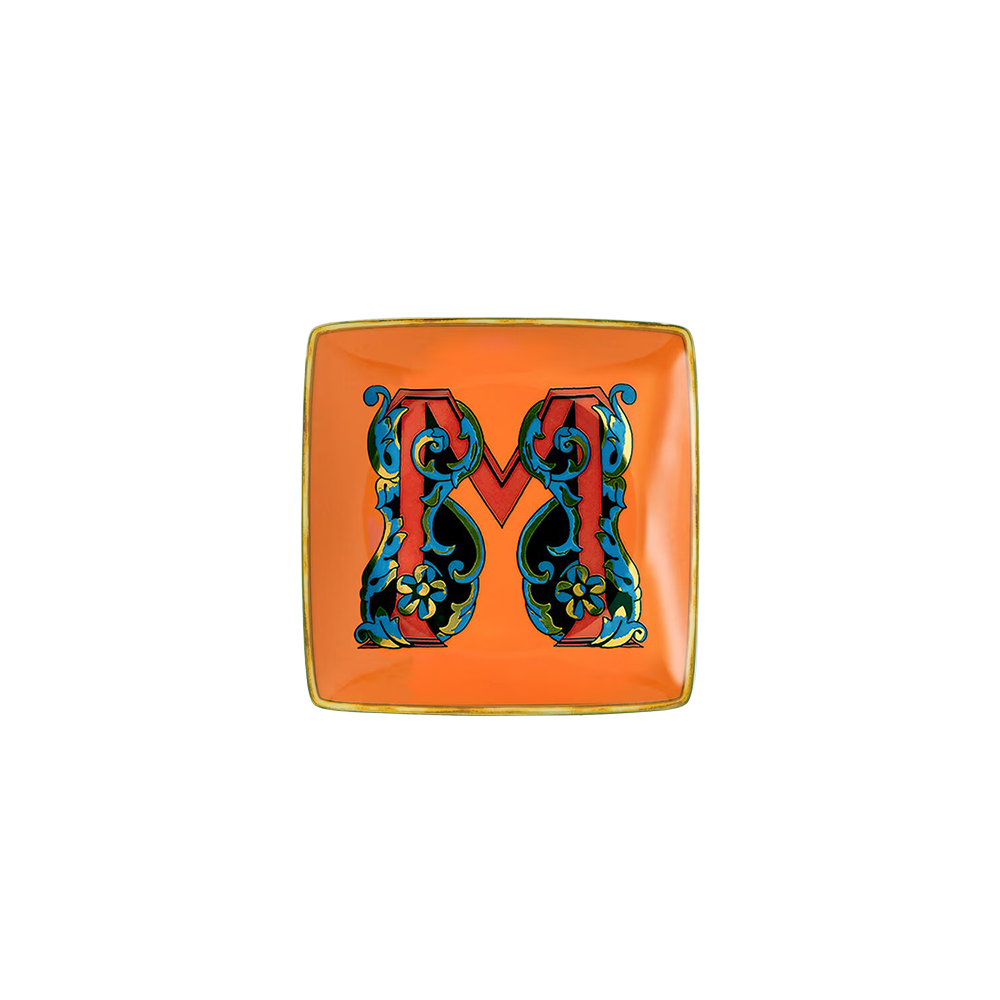 Alphabet M Harfli Porselen Dekoratif Tabak 12 cm