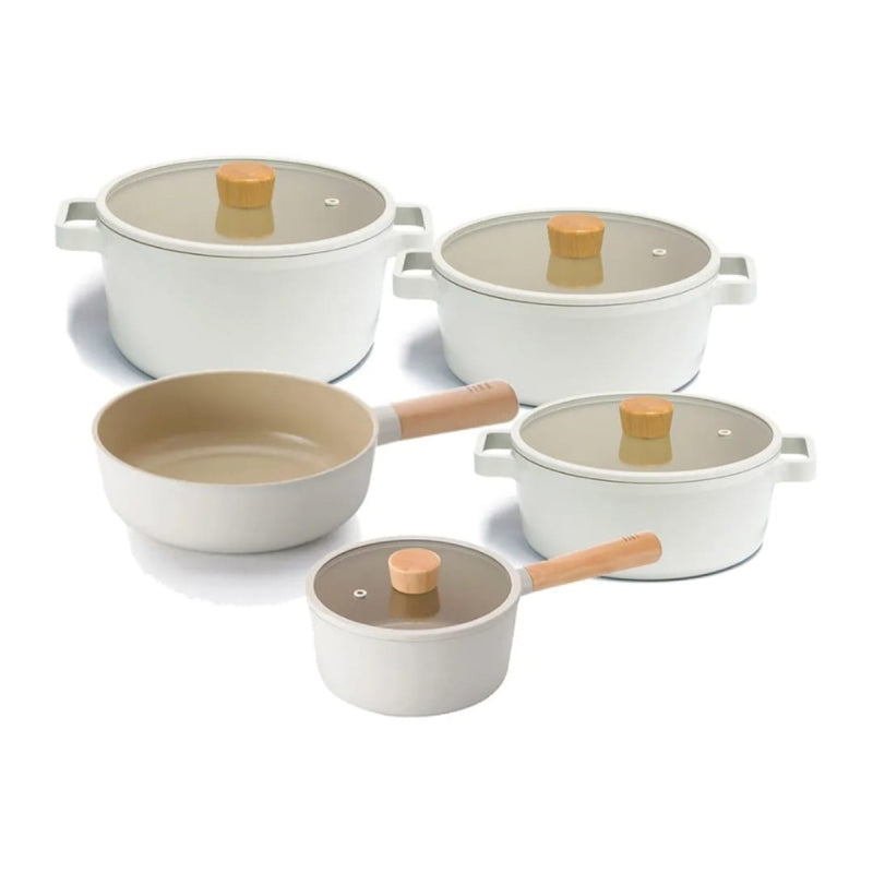 Neoflam Fika 9 Parça Tencere ve Tava Set Bej