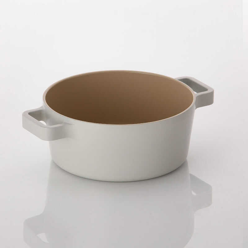 Neoflam Fika Alüminyum Bej Cam Kapaklı Döküm Tencere 18 Cm