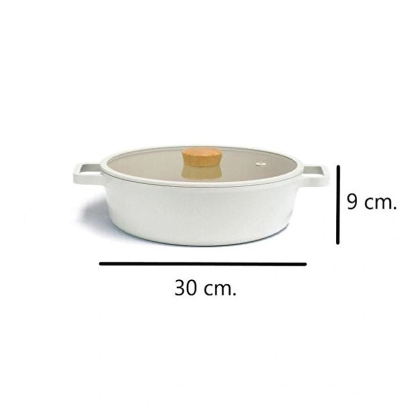 Neoflam Fika Alüminyum Beji Cam Kapaklı Döküm Tencere 30 Cm